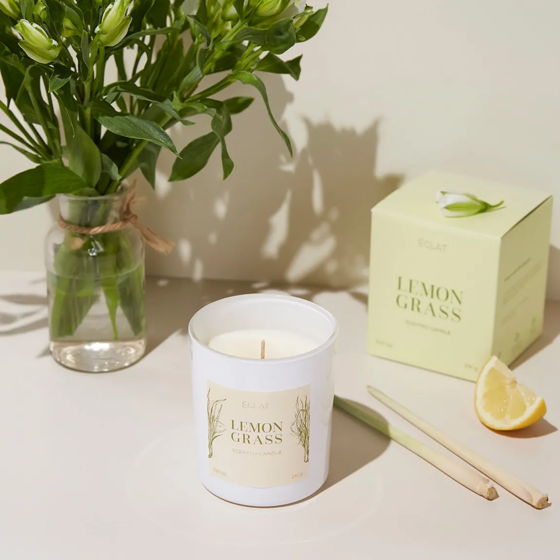 ÉCLAT Lemongrass Duftkerze aus Sojawachs